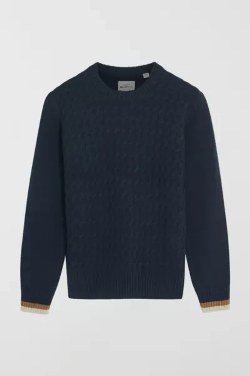 Ben Sherman Cable Textured Crew Sweater