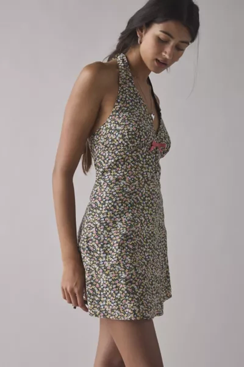 Kimchi Blue Charlie Printed Halter Mini Dress