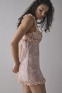 For Love & Lemons Sophia Ruffle-Trim Sequin Mini Dress