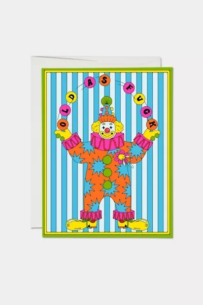 Red Cap Old Clown Birthday Card