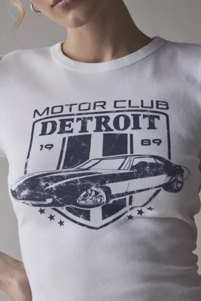 Detroit Motor Club Graphic Baby Tee