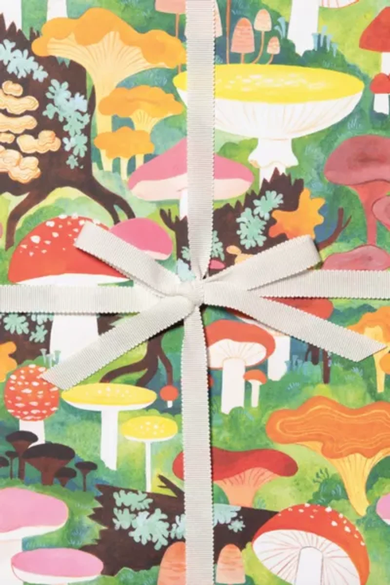 Red Cap Woodland Mushroom Holiday Wrapping Paper