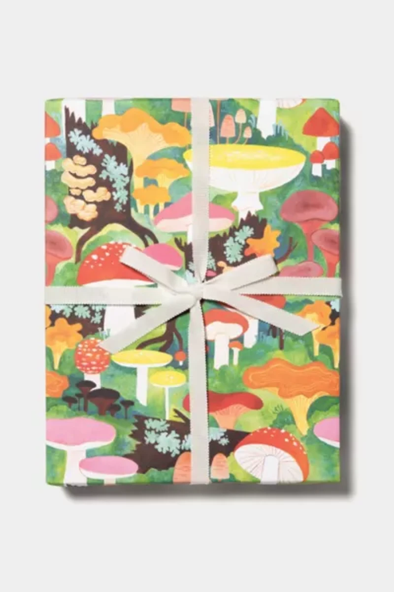 Red Cap Woodland Mushroom Holiday Wrapping Paper