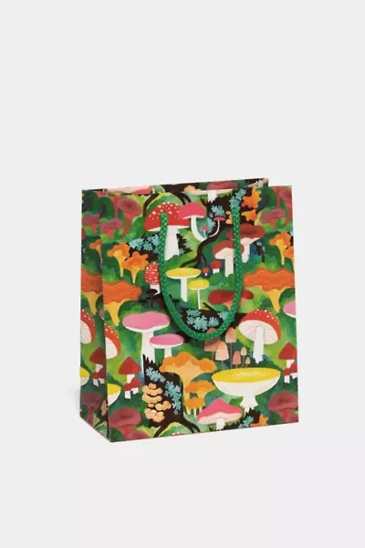 Red Cap Woodland Mushroom Holiday Gift Bag
