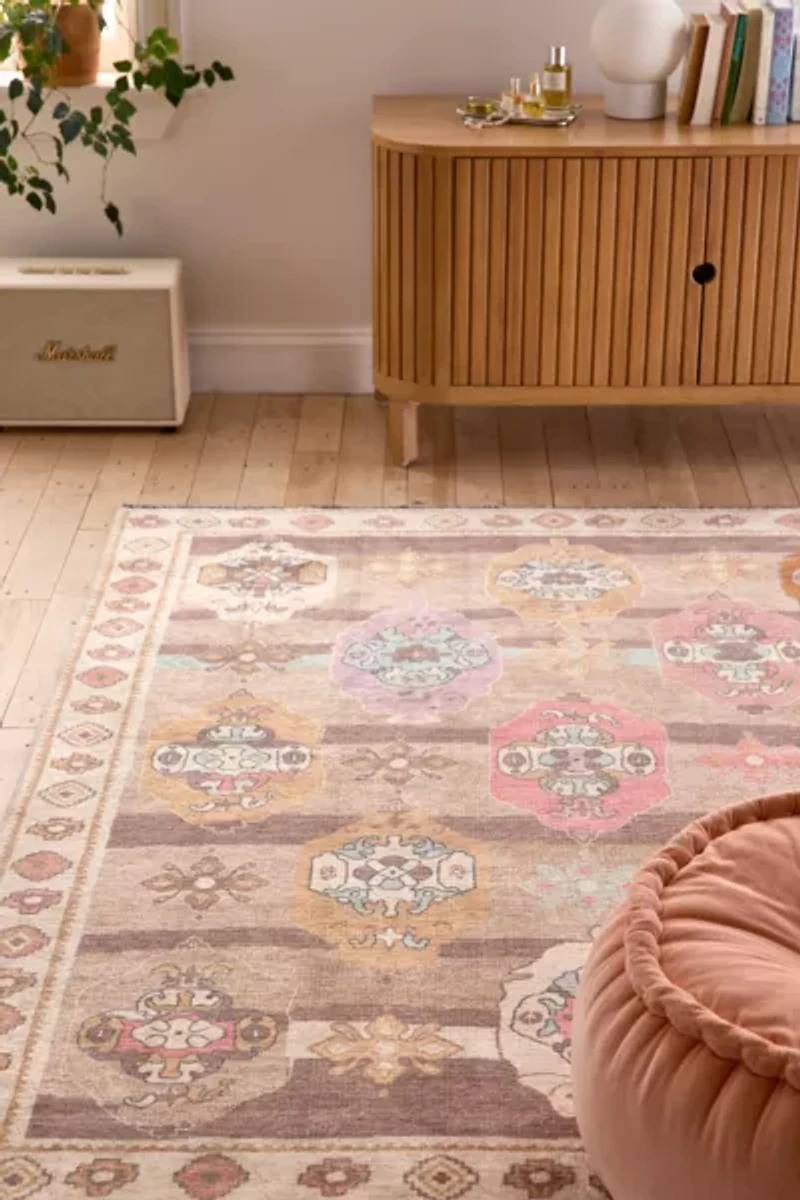 Lorna Oushak Printed Chenille Rug