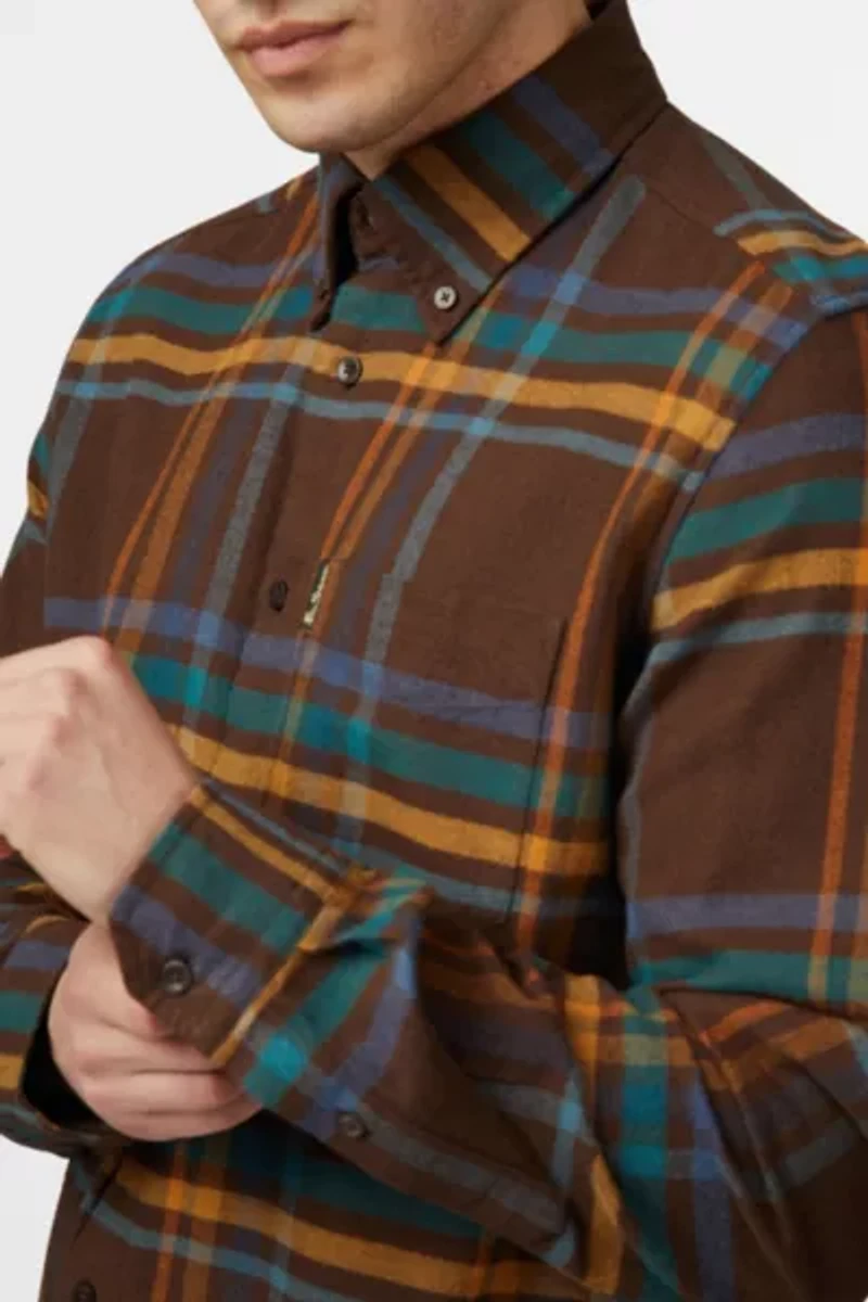 Ben Sherman Oversized Brushed Check Button Up Shirt