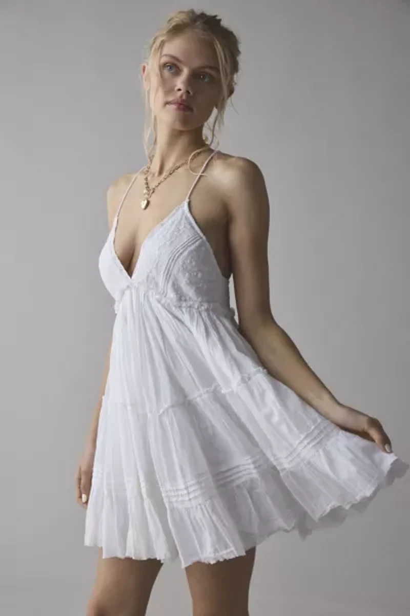 Kimchi Blue Aria Strappy Tiered Ruffle Babydoll Mini Dress
