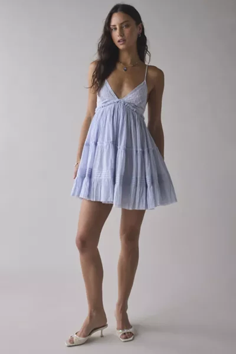 Kimchi Blue Aria Strappy Tiered Ruffle Babydoll Mini Dress