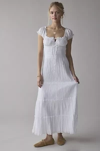 Kimchi Blue Sienna Cotton Smocked Milkmaid Maxi Dress