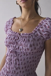 Kimchi Blue Sienna Cotton Smocked Milkmaid Maxi Dress
