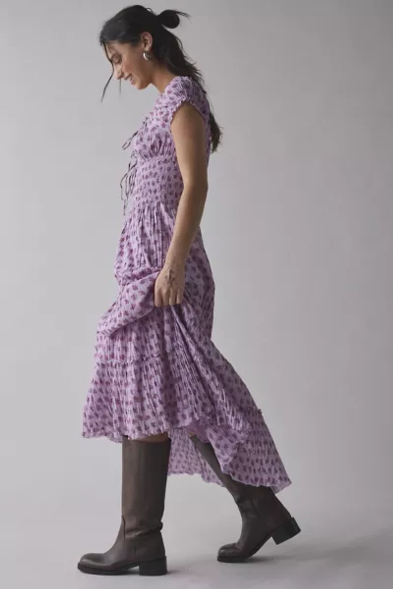 Kimchi Blue Sienna Cotton Smocked Milkmaid Maxi Dress