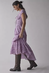 Kimchi Blue Sienna Cotton Smocked Milkmaid Maxi Dress