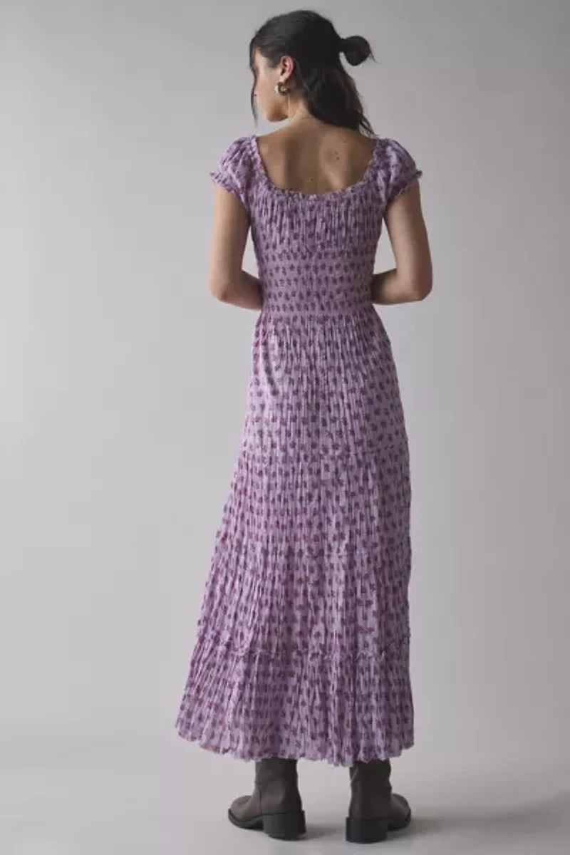 Kimchi Blue Sienna Cotton Smocked Milkmaid Maxi Dress