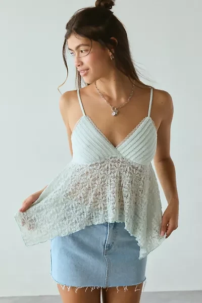Kimchi Blue My Love Lace Hanky Hem Babydoll Tank Top