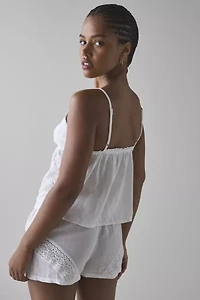 Out From Under Virginia Lace-Trim Cotton Babydoll Cami + Micro Short Set