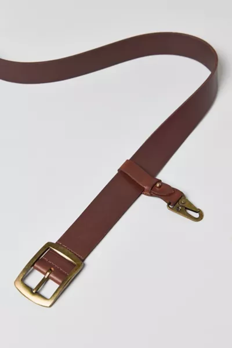 Carabiner Clip Leather Belt