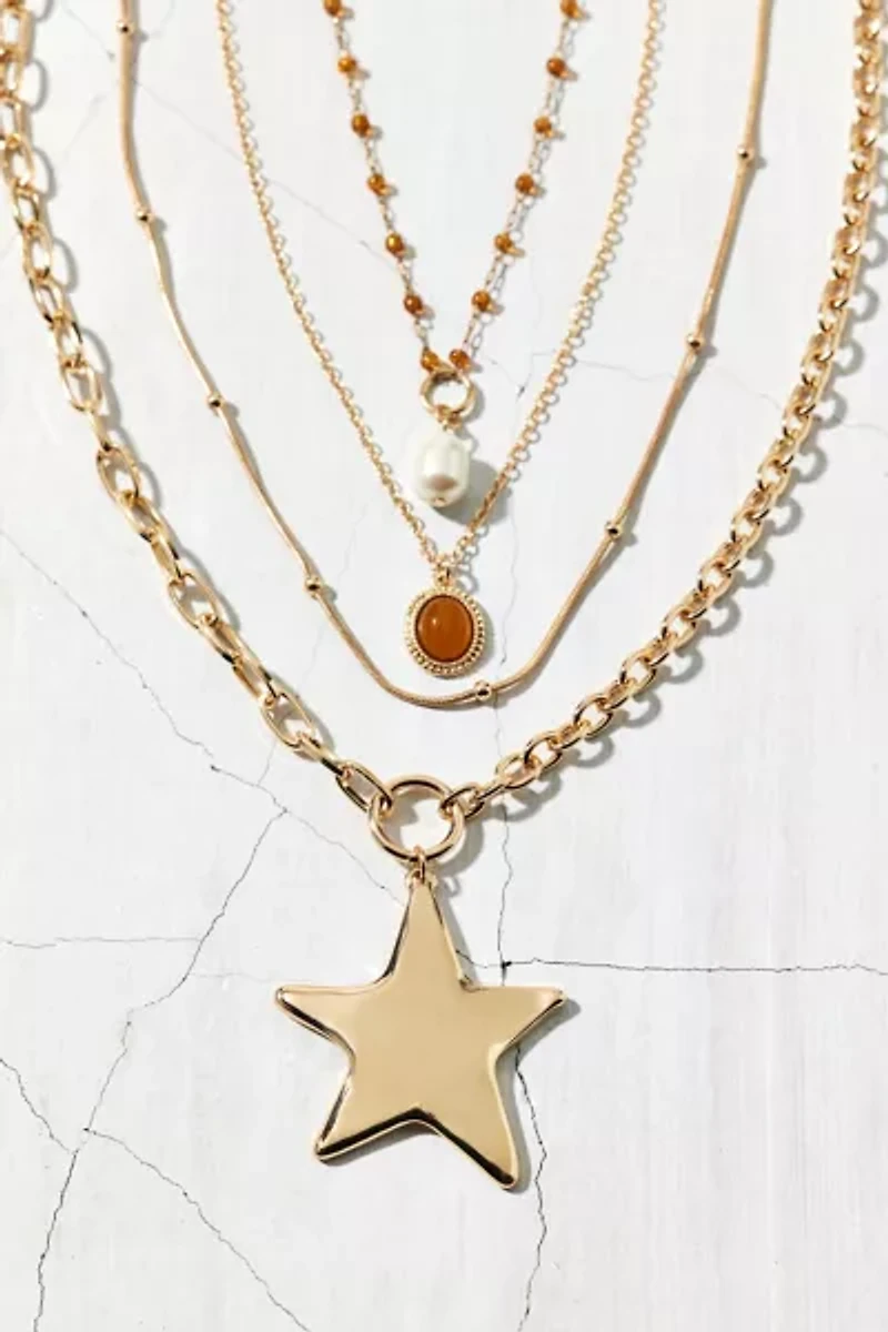 Jupiter Star Pendant Layering Necklace Set
