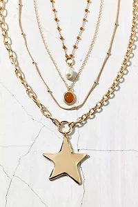 Jupiter Star Pendant Layering Necklace Set