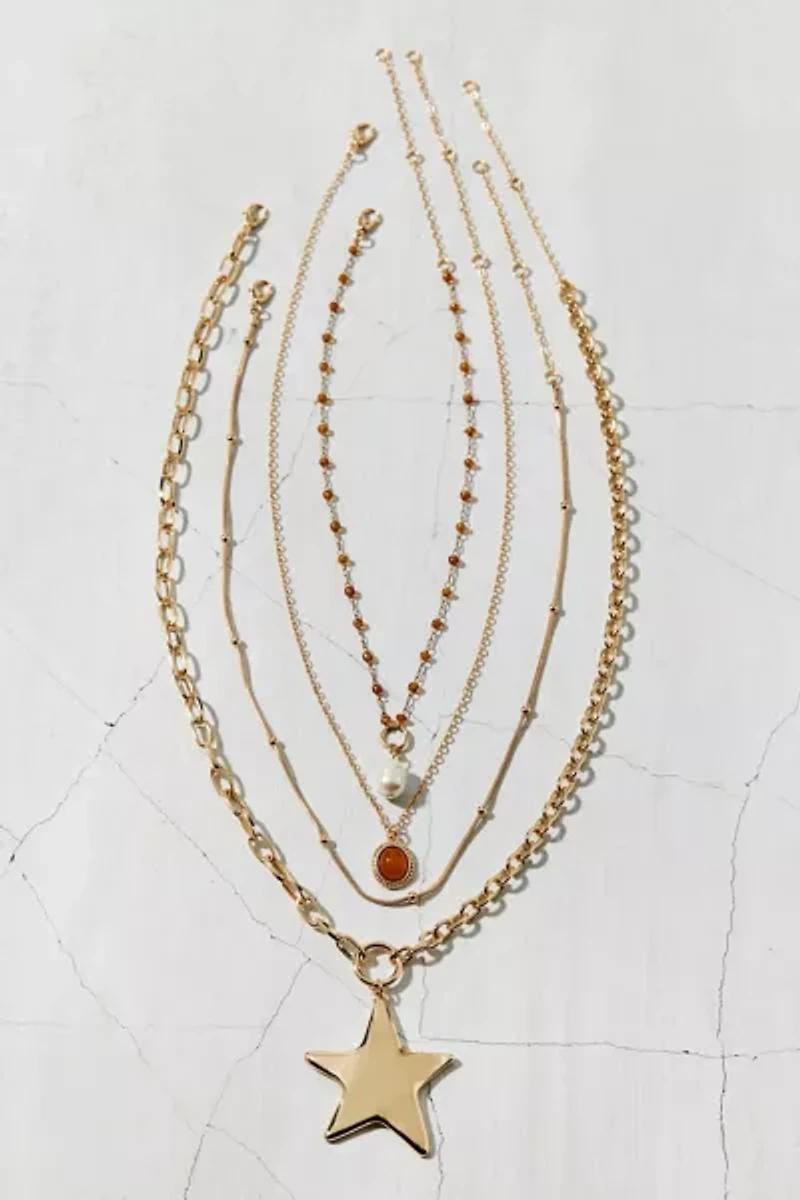 Jupiter Star Pendant Layering Necklace Set