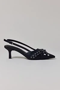 UO Wren Buckle Slingback Kitten Heel