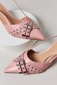 UO Wren Buckle Sling Back Kitten Heel