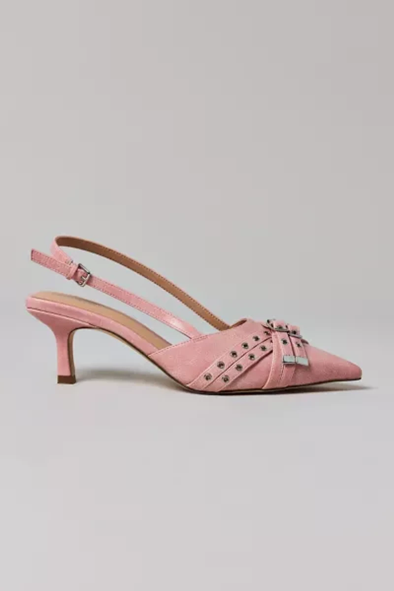UO Wren Buckle Sling Back Kitten Heel