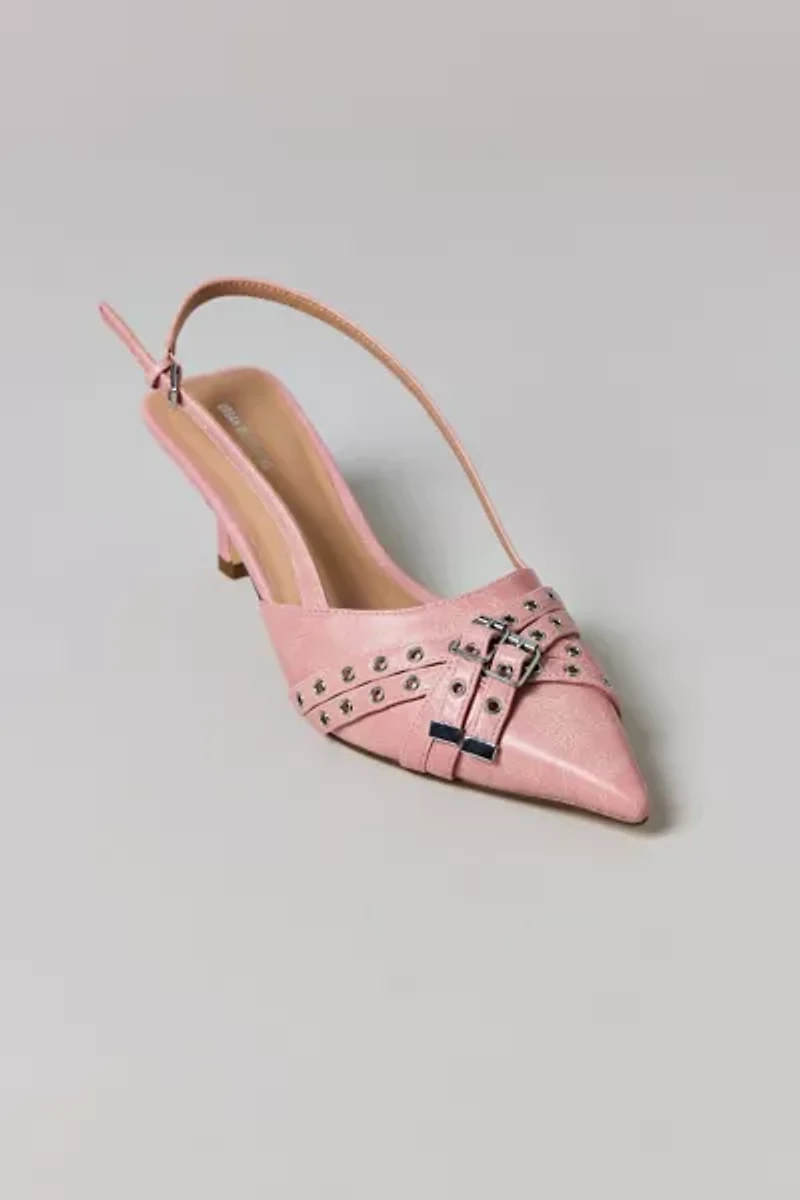 UO Wren Buckle Sling Back Kitten Heel