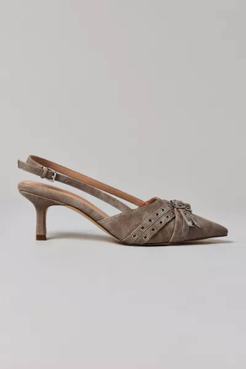 UO Wren Buckle Slingback Kitten Heel