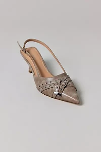 UO Wren Buckle Slingback Kitten Heel