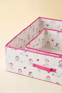 Icon Printed Collapsible Fabric Storage Basket