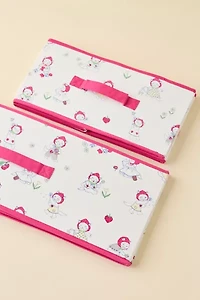 Icon Printed Collapsible Fabric Storage Basket