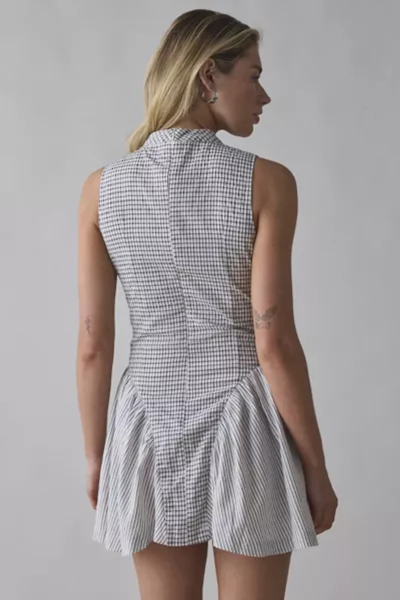 Another Girl Check High Neck Mini Dress