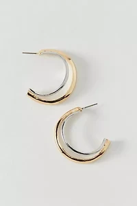Mixed Metal Double Hoop Earring