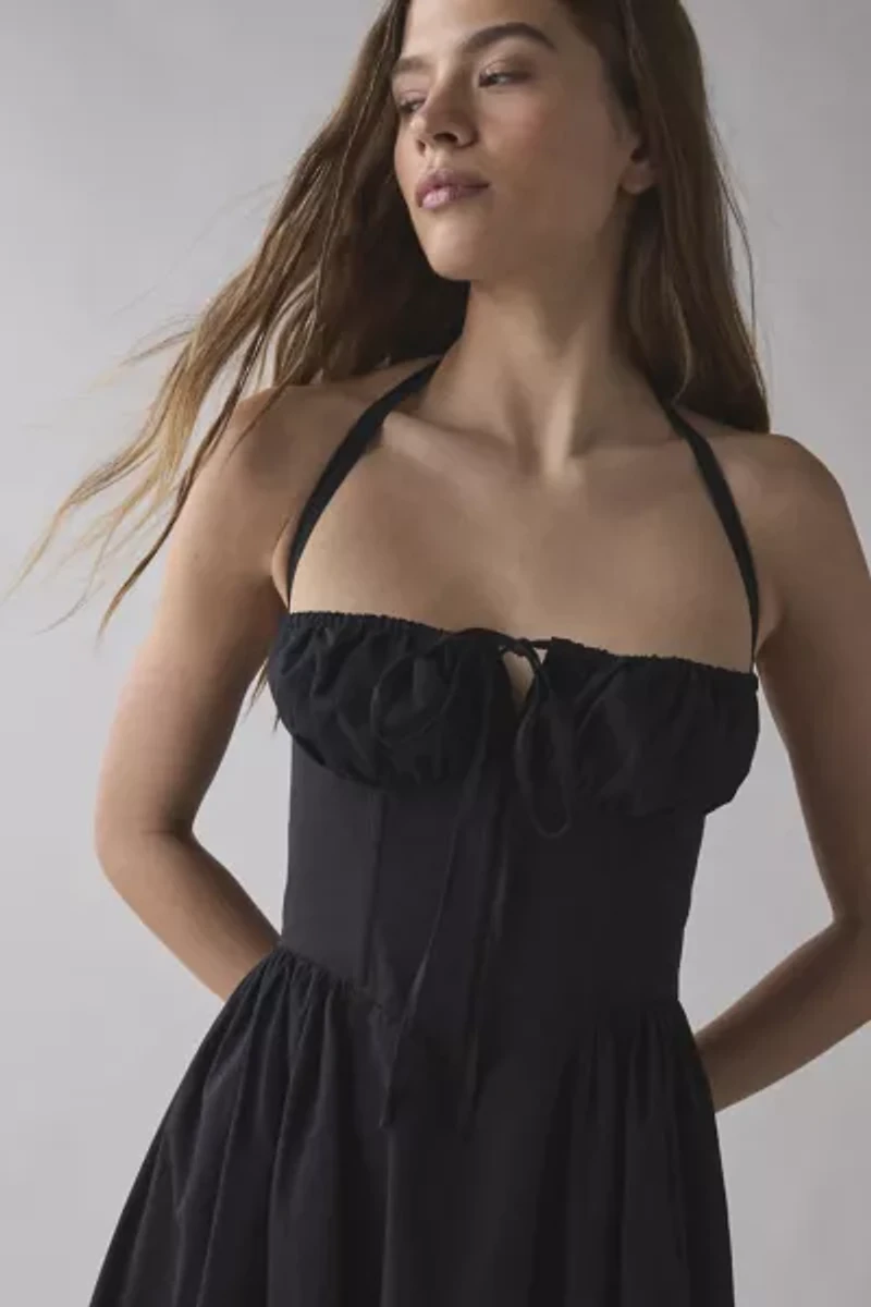 Rare London Corset Halter Midi Dress
