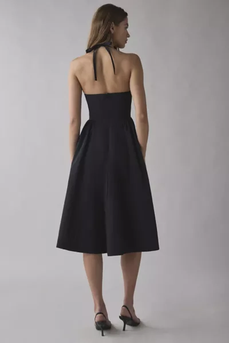 Rare London Corset Halter Midi Dress