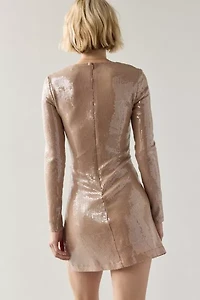 Rare London Sequin Long Sleeve Mini Dress