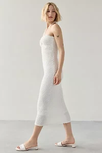 Rare London Textured Cutout Halter Midi Dress