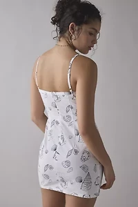 Another Girl Seaside Doodle Print Cotton-Blend Mini Dress