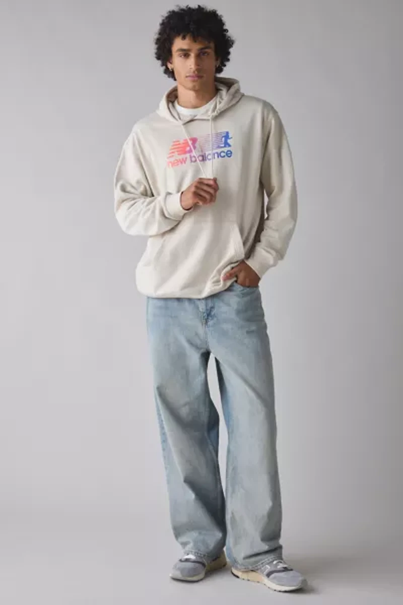 New Balance Run Logo Graphic Hoodie Sweatshirt