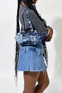 Bournestar Mini Patterned Denim Duffle Bag