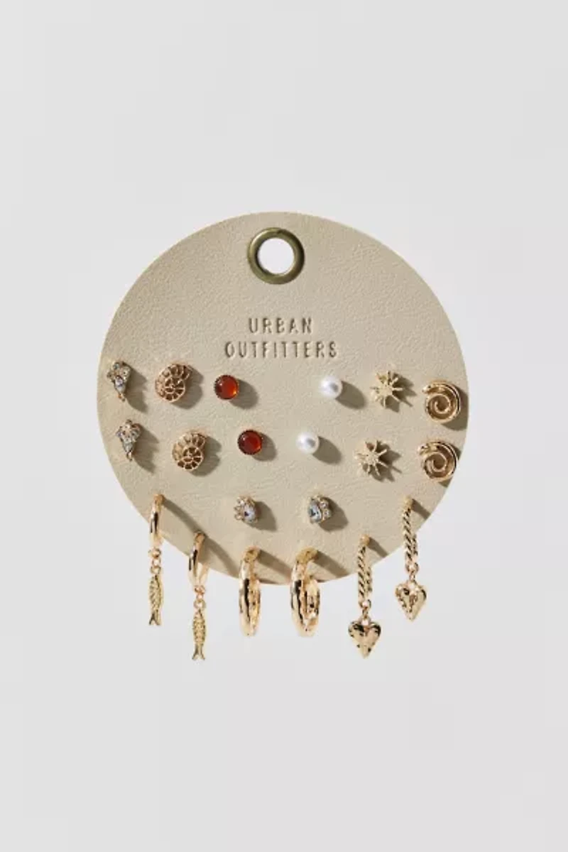 Coastal Charm Post And Hoop Earring Set