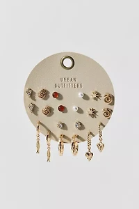 Coastal Charm Post And Hoop Earring Set