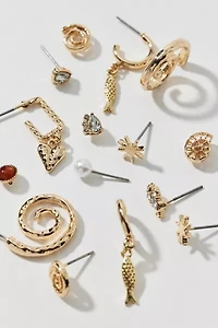 Coastal Charm Post And Hoop Earring Set