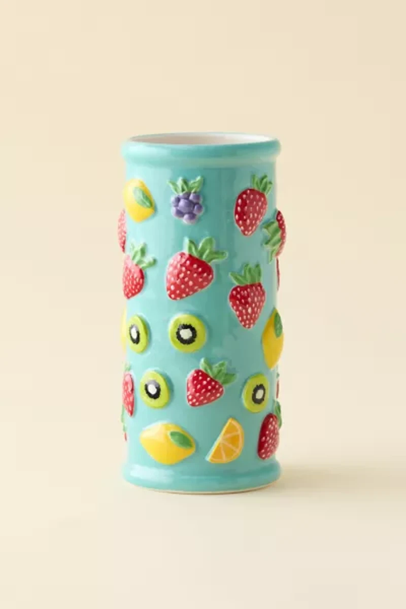 Tropical Fruit Icon Ceramic Vase