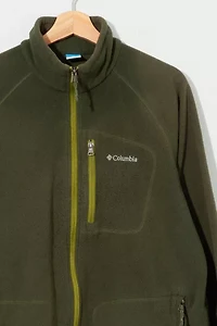Vintage Y2K Columbia Distressed Green Zipper Fleece Jacket