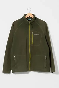 Vintage Y2K Columbia Distressed Green Zipper Fleece Jacket