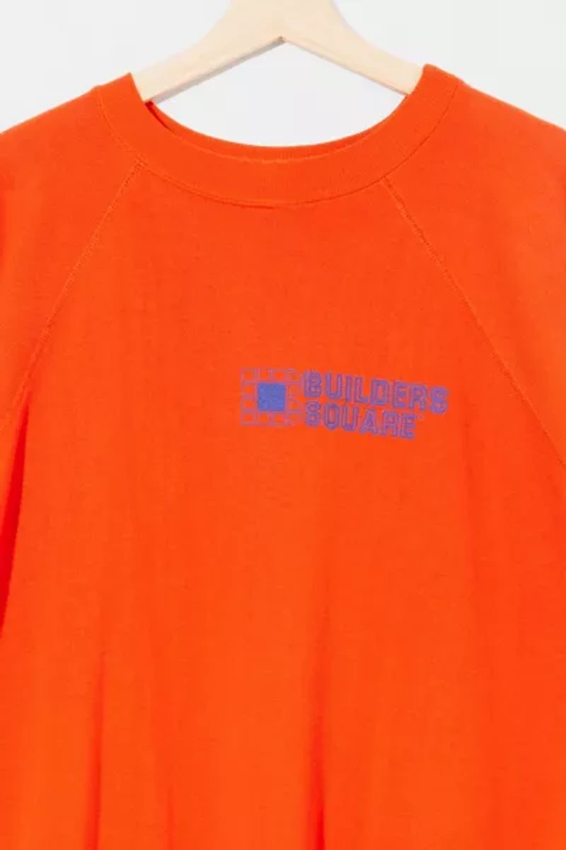 Vintage 1980s Distressed Orange Graphic Raglan Crewneck