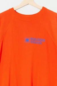 Vintage 1980s Distressed Orange Graphic Raglan Crewneck