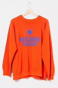 Vintage 1980s Distressed Orange Graphic Raglan Crewneck