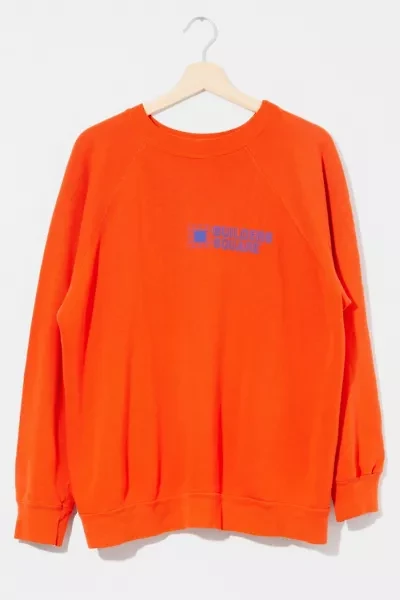 Vintage 1980s Distressed Orange Graphic Raglan Crewneck